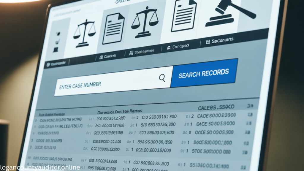 Online search system for accessing Logan County Ohio court records securely