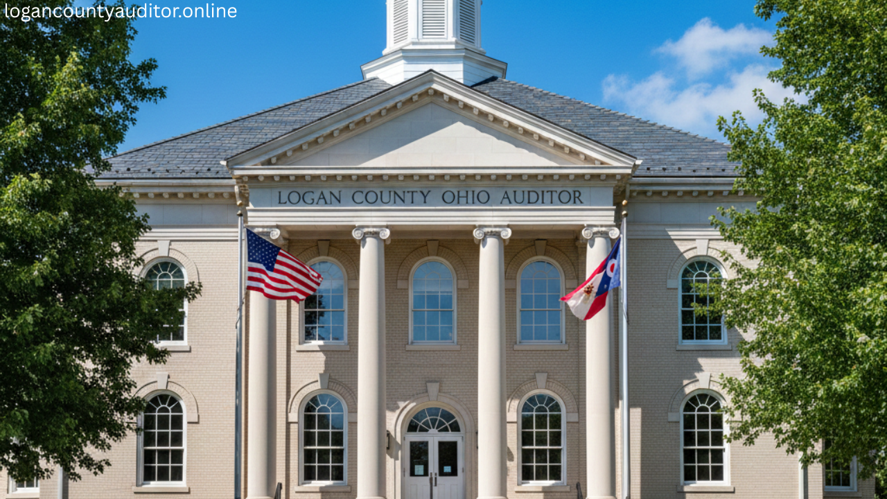 Logan County Ohio Auditor office building showing official property and tax records services